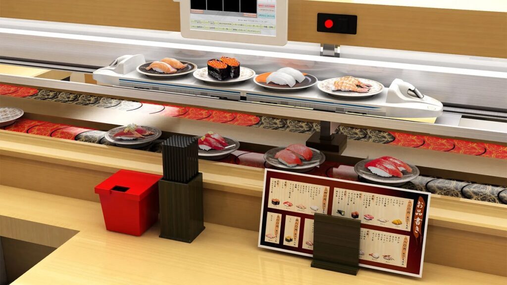 sushi băng chuyền tại nhật