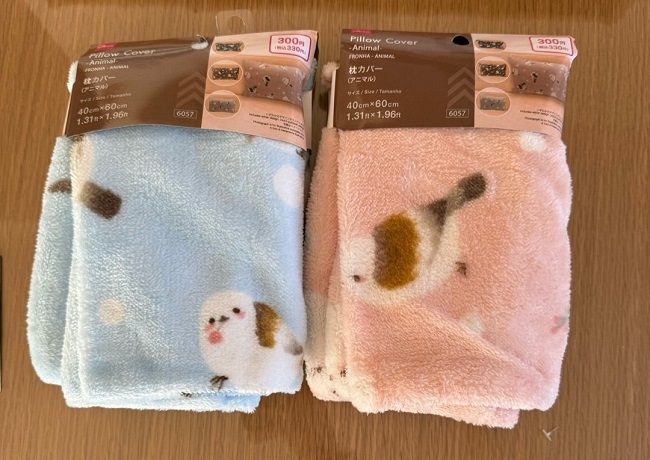 Vỏ gối mùa đông tại cửa hàng 100 yên