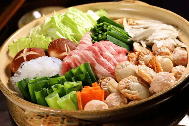 Các nguyên liệu phổ biến cho lẩu sumo Chankonabe