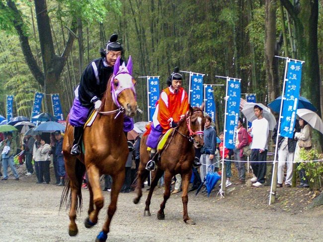 Các con ngựa tham gia lễ hội tại đền Kamo