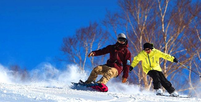 Tư thế đứng và xoay khi trượt tuyết