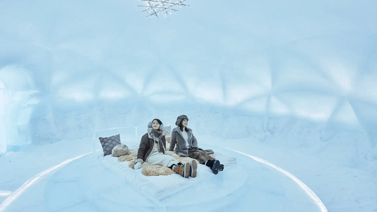 Ngủ trên giường băng tuyết tại Hokkaido