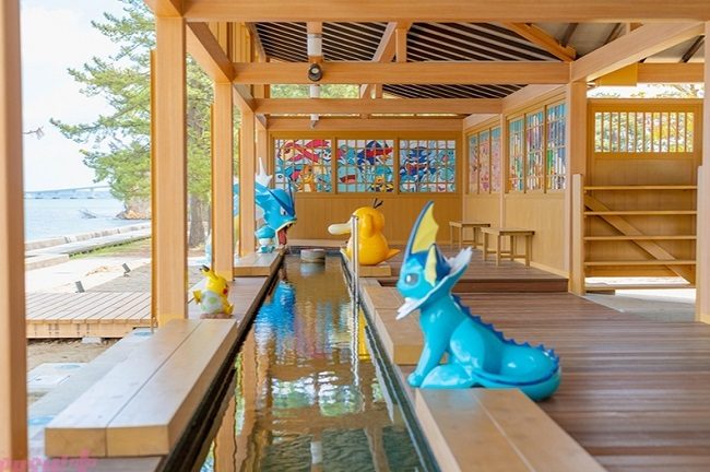 Từ khu ngâm chân Wakura Pokémon phóng tầm mắt ra vịnh Nanao