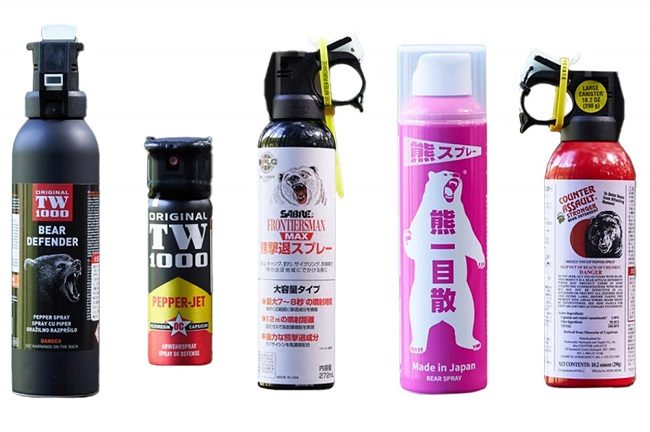 Một số mẫu bình xịt chống gấu trên thị trường