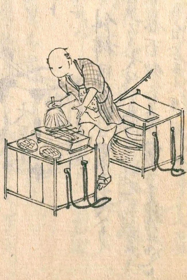 Bản phác thảo mô phỏng một người bán lươn thời Edo đang bán món unagi kabayaki, món ăn sử dụng Hon-Mirin trong lớp sốt phủ