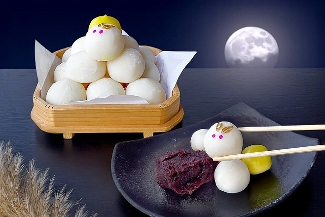 Bánh Tsukimi Dango không thể thiếu trong ngày Otsukimi
